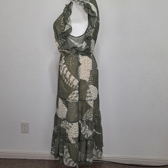 Philosophy Coquette Green White Cottagecore Abstract Sheer Prairie Midi Dress 3X - Picture 10 of 12